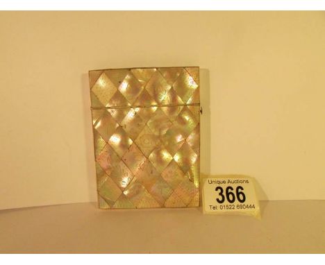 A Victorian mother of pearl card case