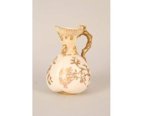 A Royal Worcester blush ivory floral jug, No.1507, height 6"