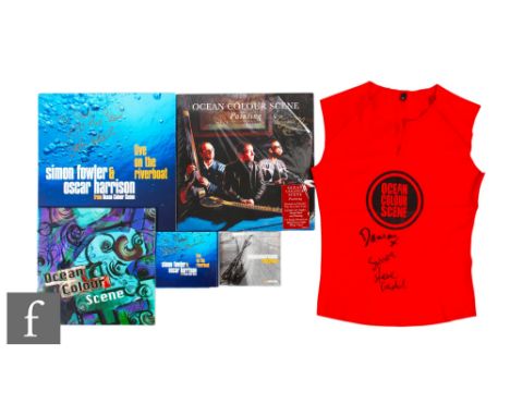 Ocean Colour Scene - A collection of signed Simon Fowler items, to include 'Paintings' LP 180g white vinyl DEMREC940, signed 