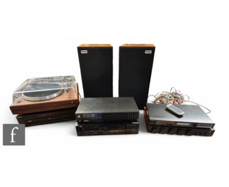 A Hi Fi system comprising of an acoustic research turntable, serial number xe004264, an acoustic research amplifier, serial n