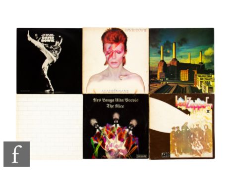 David Bowie/Pink Floyd/Led Zeppelin - LPs to include Aladdin Sane RS 1001, first pressing with lyric inner, The Man Who Sold 