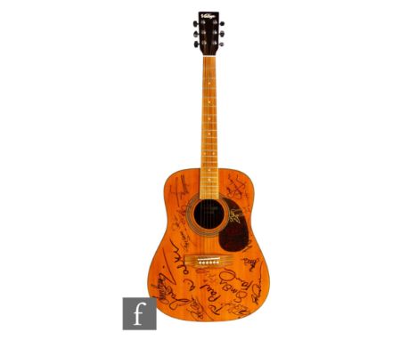 Various - A John Hornby Skewes &amp; Co, an autographed 'Vintage' acoustic guitar, model no.V400N, signed by artists at UK ve