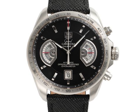 A GENTLEMAN'S SIZE STAINLESS STEEL TAG HEUER GRAND CARRERA CALIBRE 17 AUTOMATIC CHRONOGRAPH WRIST WATCHDATED 2009, REF. CAV51