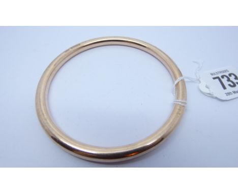 9ct rose gold slave bangle 10.6 grams.
