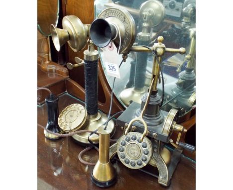 Two vintage style stick telephones 