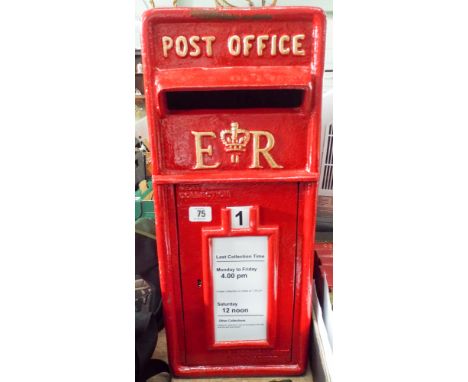 A red Post Office ER repro post box 