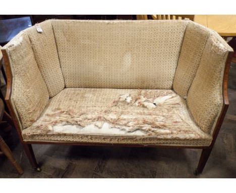 Edwardian inlaid mahogany two seater sofa in need of re upholstering 