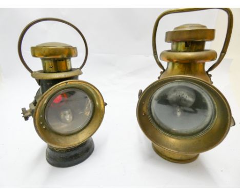 2 vintage automobile lamps, unmarked Lucas King of the Road