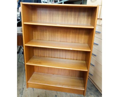 A teak five shelf bookcase 