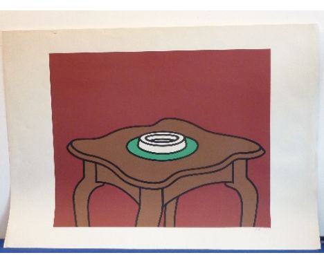 Patrick Caulfield (1936-2005), a large unframed limited edition (497/500) colour screen print, 'Occasional Table', signed in 