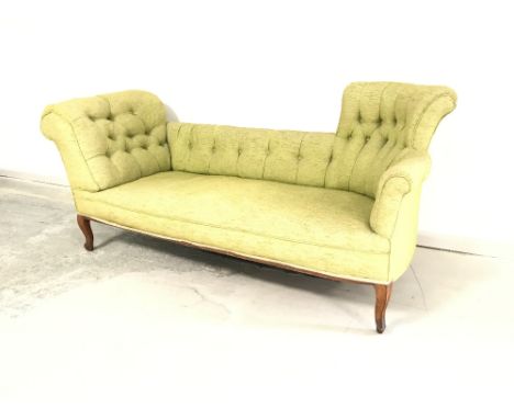 Victorian button backed double ended chaise longue 164cm 