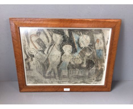 After Birds coloured lithograph 3 figures 32 x 45 cm in maple frame (frame with losses) 