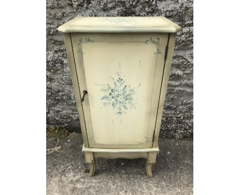 Modern painted yellow &amp; green single door cupboard 96 cm 