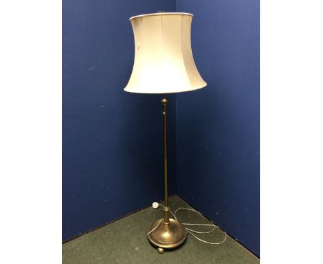 Brass standard lamp &amp; shade 