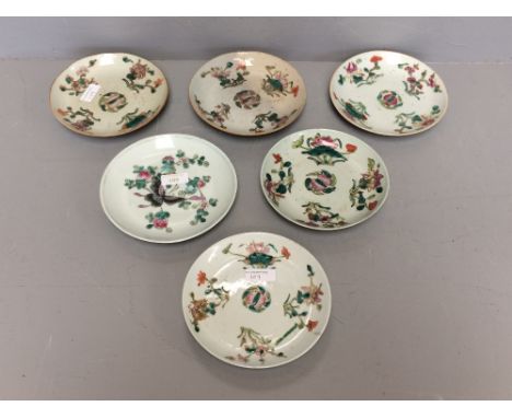 6 Assorted Chinese saucers 