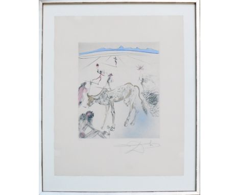 Dali, Salvador (1904 - 1989 Figueras/Spanien)"La vache sacrée"; col. Kaltnadelradierung/Arches; sign. und num. 33/145; aus de