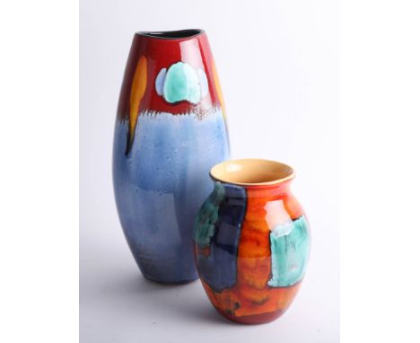 Two modern Poole pottery vases, 20cm high/ 37cm high.