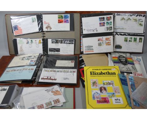 Various stamps, first day covers, etc., 1877 Penny Red envelope cover, various other first day covers 1980's, Commonwealth Ga