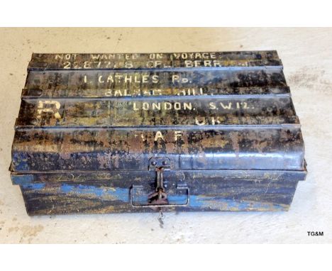 A metal military trunk belonging to Corporal Berr - RAF