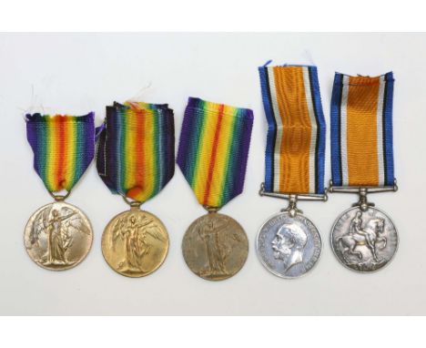Three WW1 Royal Navy Victory Medals named to M7983 Engine Room Artificer 5 EH Read - J25048 Able Boatman WH Hallum & 304240 L