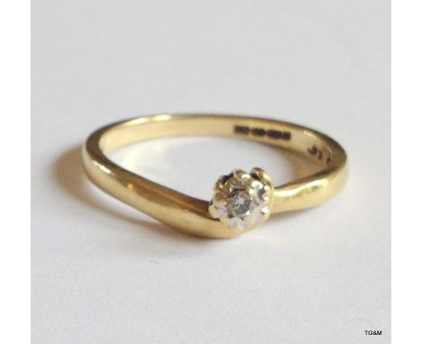 A 9ct gold hallmarked diamond ring size P