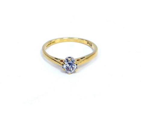 An 18ct gold diamond solitaire ring size L 0.33ct hallmarked