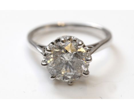 18ct white gold diamond solitaire ring 2.86ct approx