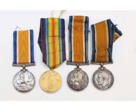A WW1 Medal pair to 75174 Private HC Broadhurst of the Liverpool Regiment with two WW1 War Medals named to 11018 Private FC W