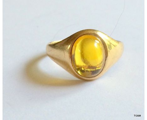 9ct gold Cornelian men's signet ring