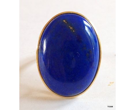 A 9ct gold hallmarked Lapiz ring size P