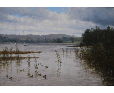 Walter Robin Jennings (British, 1927 - 2005) Windermere Water Signed, oil on panel, 43.5cm x 63.5cm.&nbsp; ARR