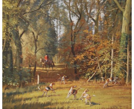 Neil Cawthorne (British, 1936 - 2022) Covertside Signed and dated '82, oil on panel, 49cm x 59.5cm, with accompanying program