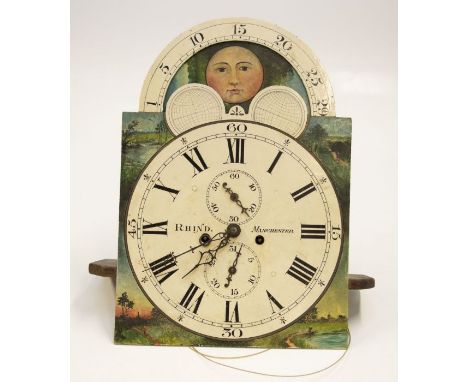 A good Victorian 8 day Longcase clock by Rhind of Manchester, with moon phase in the arch of the dial. Contained in a lovely 