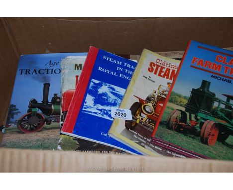 A box of steam and traction engine picture books.