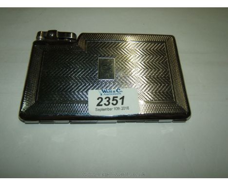A chrome plated Cigarette Case with lighter