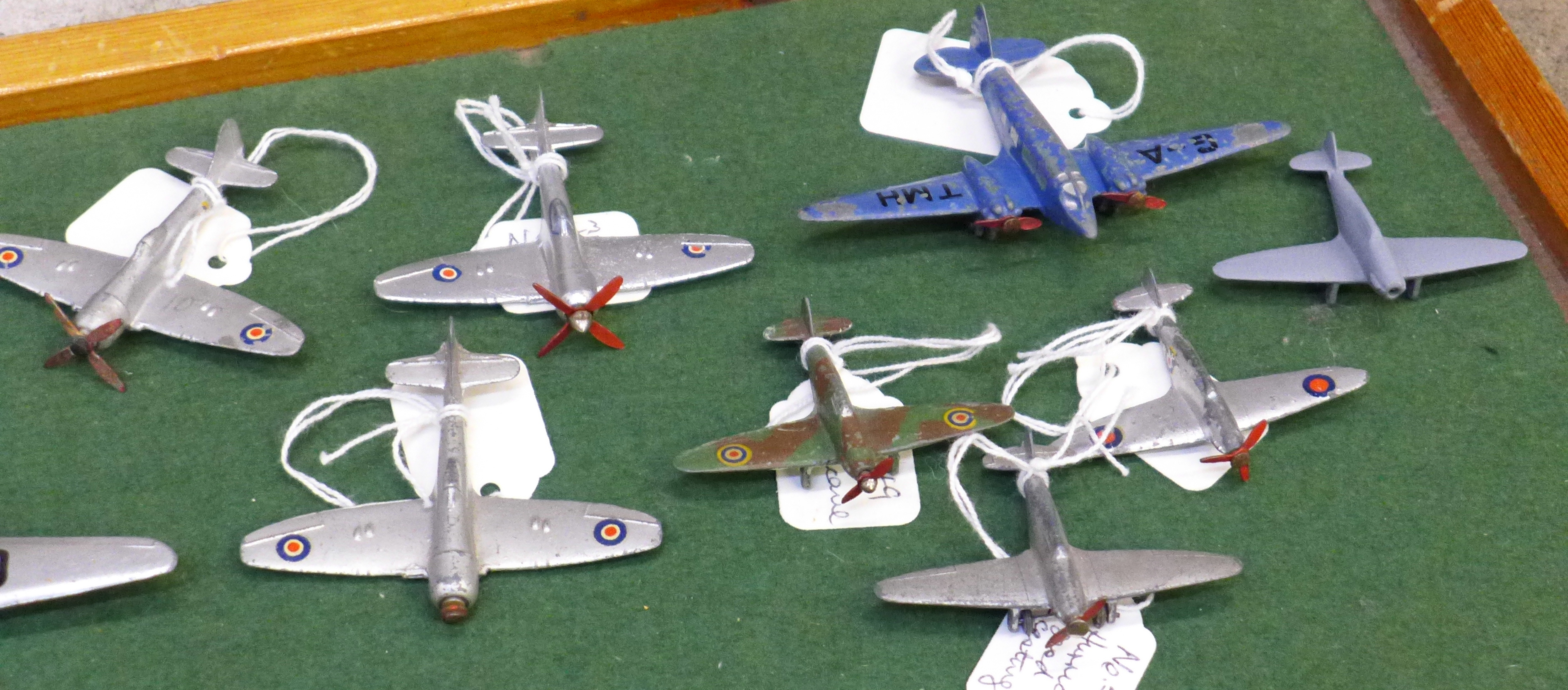 A collection of eighteen Dinky Toys model aircraft