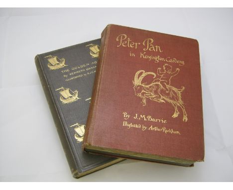 SIR JAMES MATTHEW BARRIE: PETER PAN IN KENSINGTON GARDENS, ill A Rackham, 1910, 50 tipped in col'd plts as list, frontis loos