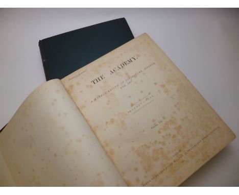 THE ACADEMY A WEEKLY REVIEW OF LITERATURE SCIENCE AND ART, 1875-77, vols 7-12, contribs incl R F BURTON, E GOSSE, W ROSETTI, 