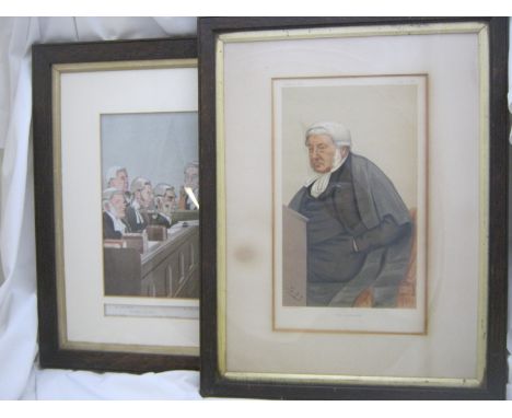 Vanity Fair col'd litho dbl size print "Heads of The Law", approx 12" x 18", f/g + Vanity Fair Spy col'd litho print "The Exc