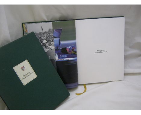 RAY HUTTON (ED): SILVERSTONE - FIFTY GOLDEN YEARS, 1998, limited edn (1500) numbered, orig qtr faux leather gt orig s-c, ptd 