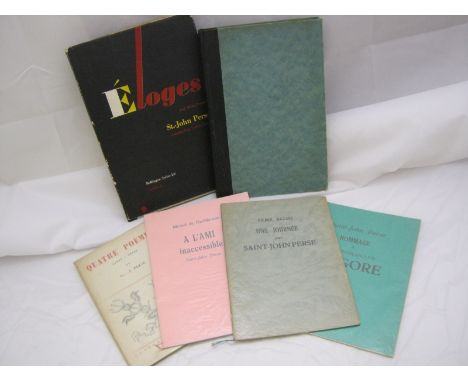 MARIE RENE AUGUSTE ALEXIS SAINT LEGER "ST JOHN BERSE": 4 ttls: QUATRE POEMES, BUENOS AIRES LETTRES FRANCAIS 1944, 12mo, orig 