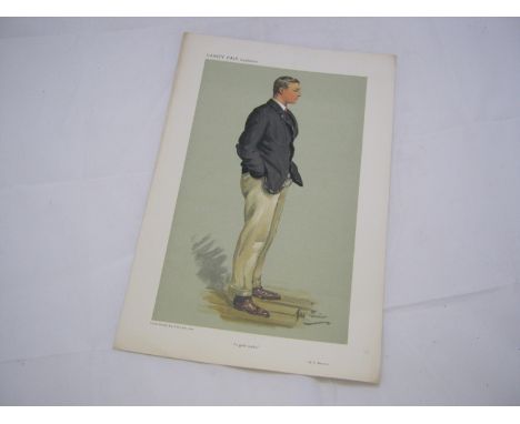 Vanity Fair Ape Junior col'd litho print, R C Bourne "A Good Stroke", pub [1911]  