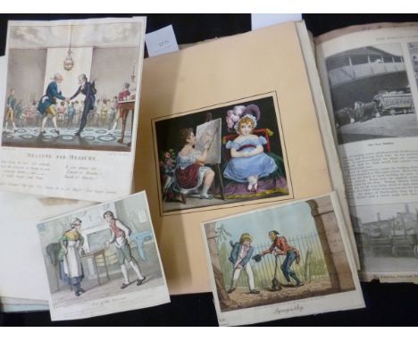 A late Victorian/Edwardian Album containing assorted cuttings, engravings, manuscript prose etc, old full cf v worn + a Victo