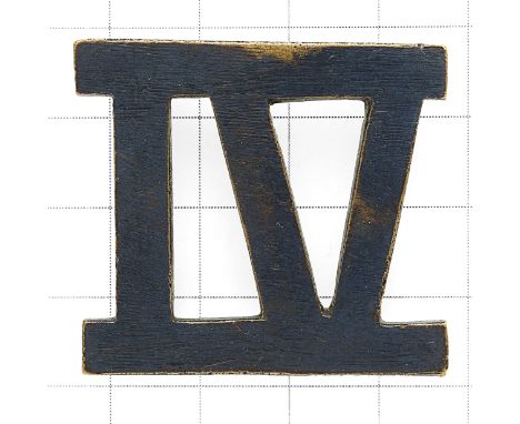 Indian Army. 4th Gurkha Rifles badge worn on felt hat  circa 1900-47. Die-cast blackened brass ‘IV’ J.H. Johnson &amp; Co, Al