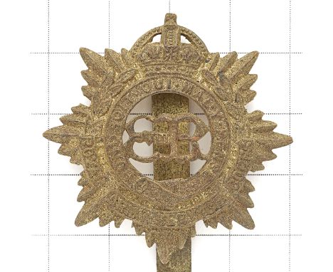 Royal Army Service Corps rare 1936 Edward VIII OR’s brass cap badge. Die-stamped.  Long slider GC 