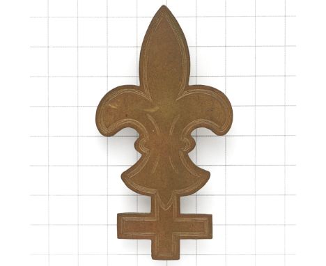 Sergeant and 1st Class Army Scout large brass arm badge circa 1905-21. Die-cast Fleur-de-lis with bar below.  Loops VGC Chose