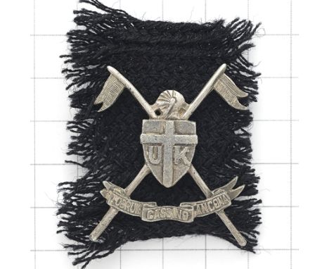 Polish Carpathian Lancers WW2 white metal breast badge. Good post 1944 example. Crossed lances, knight’s helm, 8th Army shiel