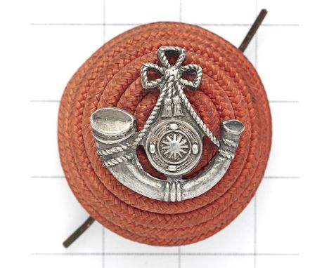 Indian Army. Karen Rifles post 1937 Officer’s red cord boss bearing badge.   Wires VGC 