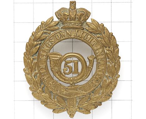 51st (2nd Yorkshire, West Riding) or King’s Own Light Infantry Regiment OR’s glengarry badge circa 1874-81. Die-stamped brass