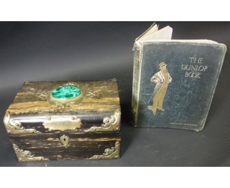 A Victorian coromandel vanity case with gilt brass embellishments in the Gothic Revival taste, the top inset with oval malach
